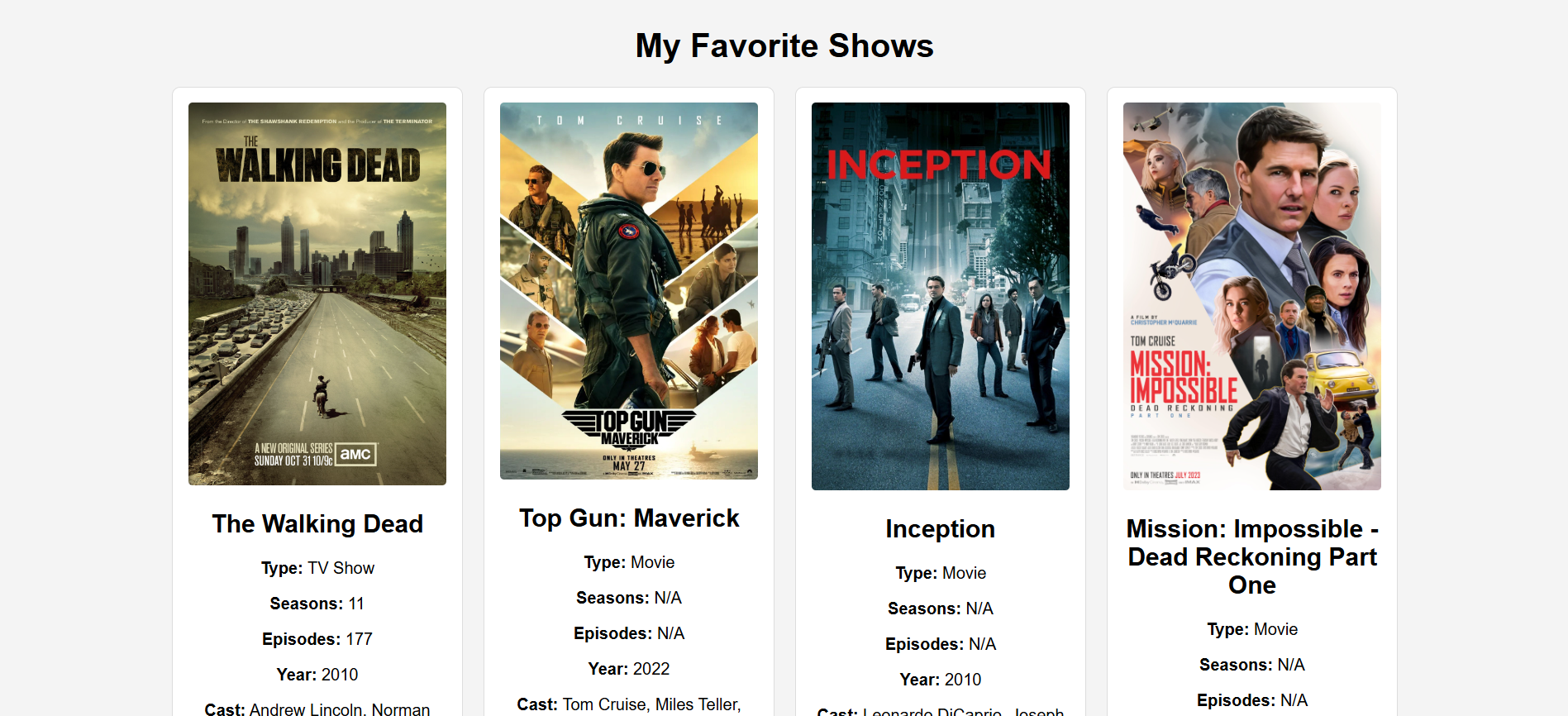 Movie Display in Python